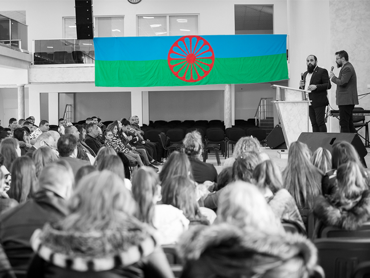 Mensur Haliti at the Pray for Justice Samokov event in 2019.